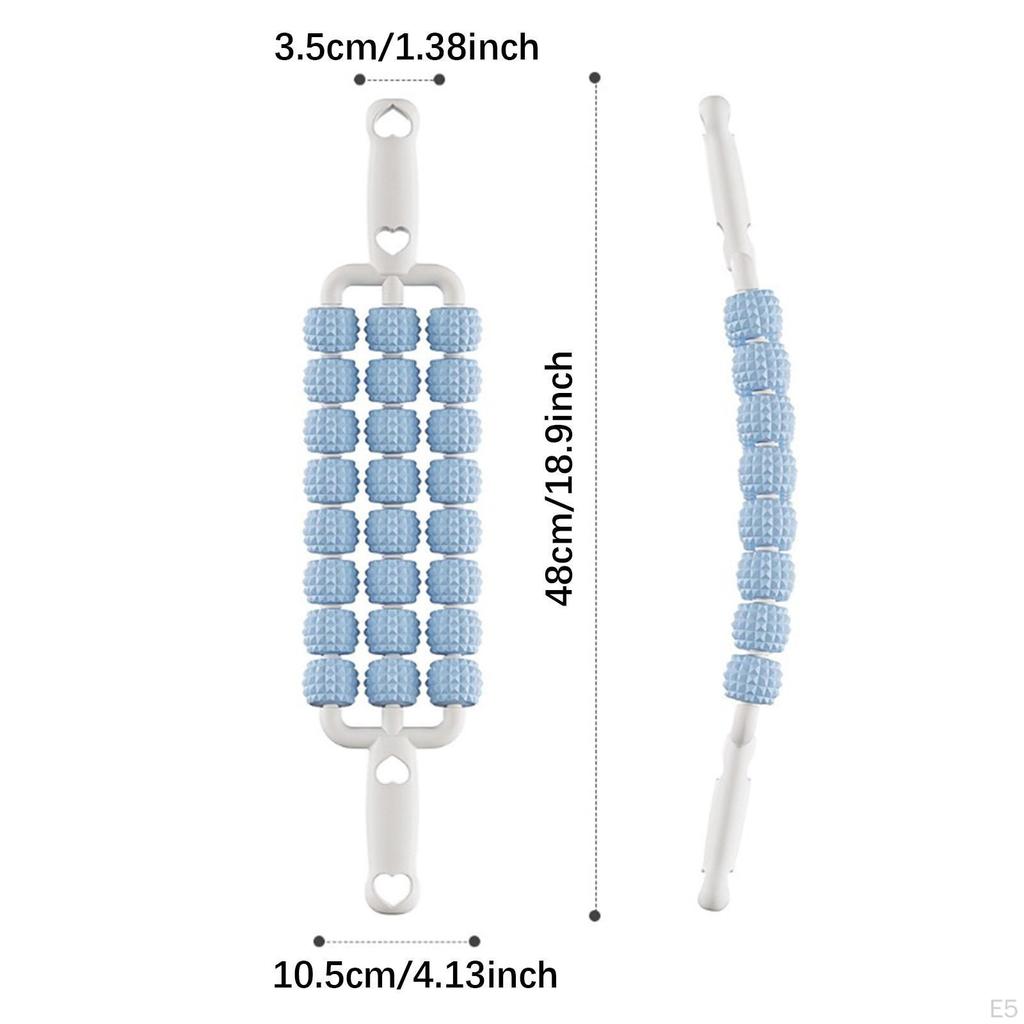 Roller do masażu 3-rzędowy, Lekki elastyczny na nogi i plecy, Manualny na brzuch,