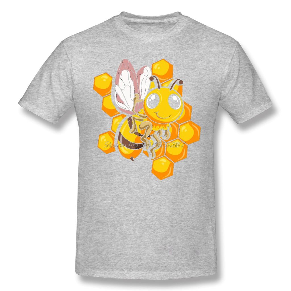 Cotton Cute Bee Design Shirt Men Cotton Short Summer Sleeve TShirt Cute Wholesome Bee Funny Humor Animal Casual Loose T-Shirt