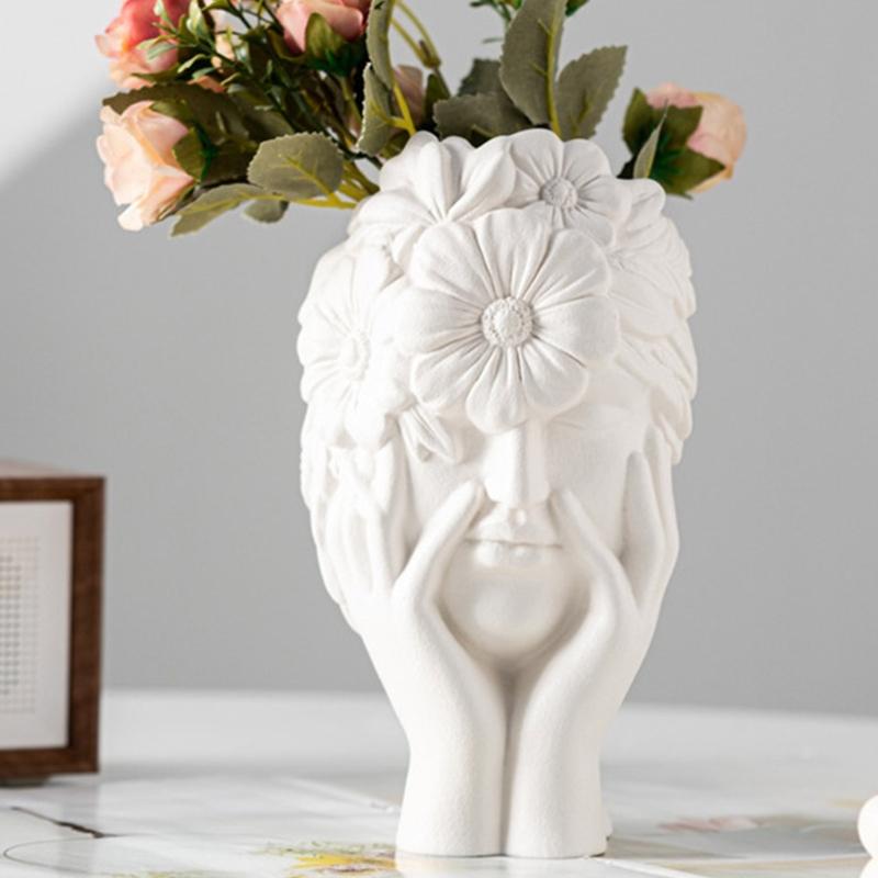 Blumenmädchen-Vasenformen, einzigartige Blumentöpfe, Silikonform zur Herstellung von Pflanzgefäßen, Blumenarrangements, Kunstharzformen, Heimdekor