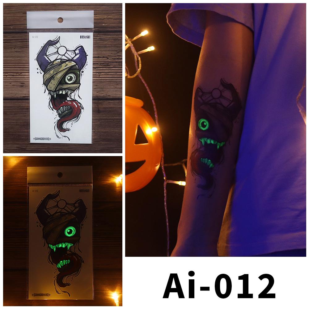 Rikalong Cross-border Halloween Luminous Temporary Spider Tattoo Stickers - Realistic & Scary Designs