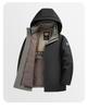 Men's Windproof Winter Down Jacket with Detachable Liner - Middle-Aged Business Style