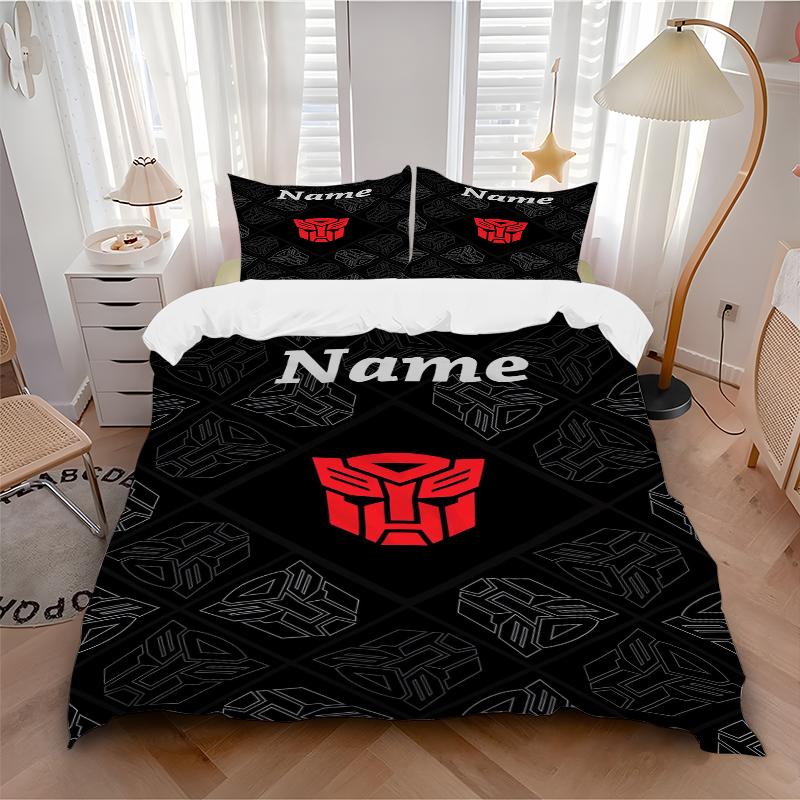 Custom Name Transformative Force Bedding 3 Piece Set HD Print Duvet Cover Pillowcases for Teens Adult Bedroom Decoration