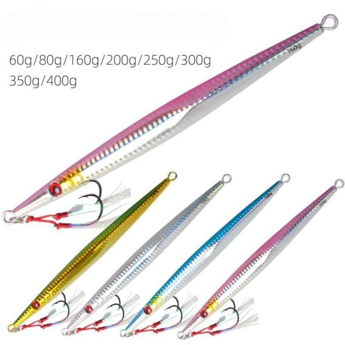 Metal Jig Set 40g 60g 80g 100g 160g 200g 250g 300g 350g 400g (4-piece, with hooks)