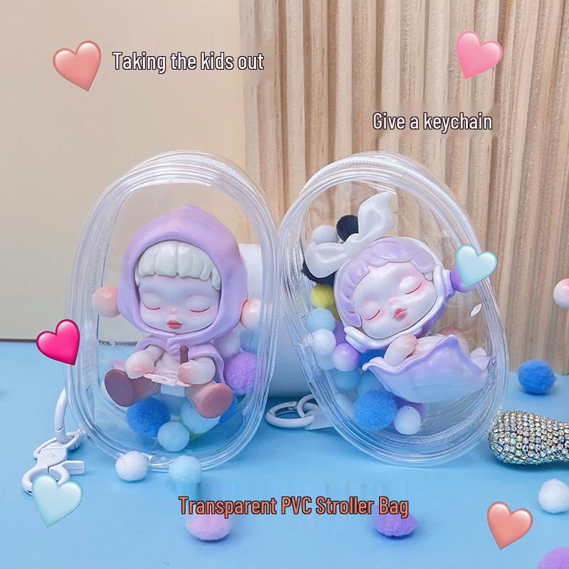 

Прозора ПВХ Коляска та Сумка для Зберігання: Універсальний для ляльок, дисплеїв, брелоків та іншого