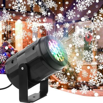 Snowflake Projector Lights Christmas Decoration Outdoor/Indoor Rotating USB Light Xmas Ambient Snowflake Party Decor I1X1