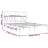 VidaXL Cadre de lit métal sans matelas et tête de lit blanc 135x190 cm 377165