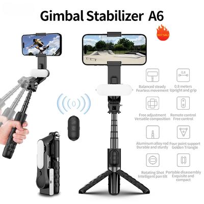 Νέος Φορητός Σταθεροποιητής Gimbal 1 Άξονα με Selfie Stick, Βάση Τρίποδα, 3 Λειτουργίες, Ασύρματο Τηλεχειριστήριο Bluetooth για iPhone, Android Smartphones
