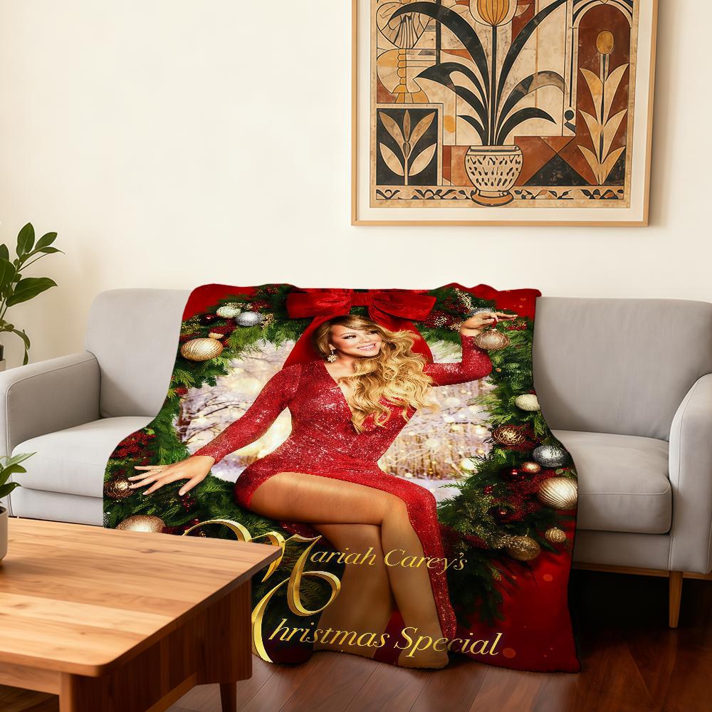 Sängerin M-Mariah C-Carey Merry Christmas Decke Super Warm Bequem Plüsch Überwurfdecke Kind Zuhause Sofa Schlafzimmer Geschenk