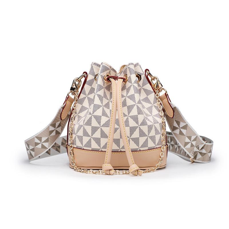 Fashion women's bucket bag new printed small bag simple strap shoulder messenger bag