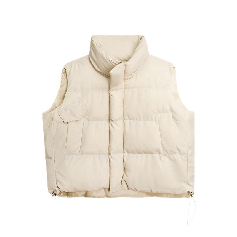 New Fluffy Bread Suit Vest Women's Short Korean Version High Neck Loose Sleeveless Vest Jacket