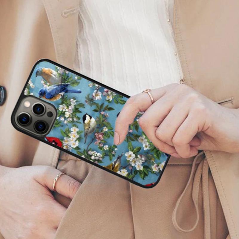 Garden Birds Vintage Tropical FLORAL Magnetic Phone Case For APPLE iPhone 17 Air 16 14 13 12 Pro Max 15 Plus MagSafe Cover