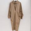 Shop   Shirt Collar Front Dart Pleated Long Dress Beige Ara Wdr 3859