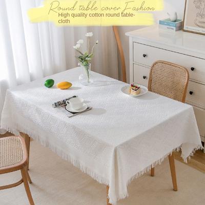 Nordic Cotton Linen Tablecloth Rectangular Coffee Table Tassel Lace Tablecloth