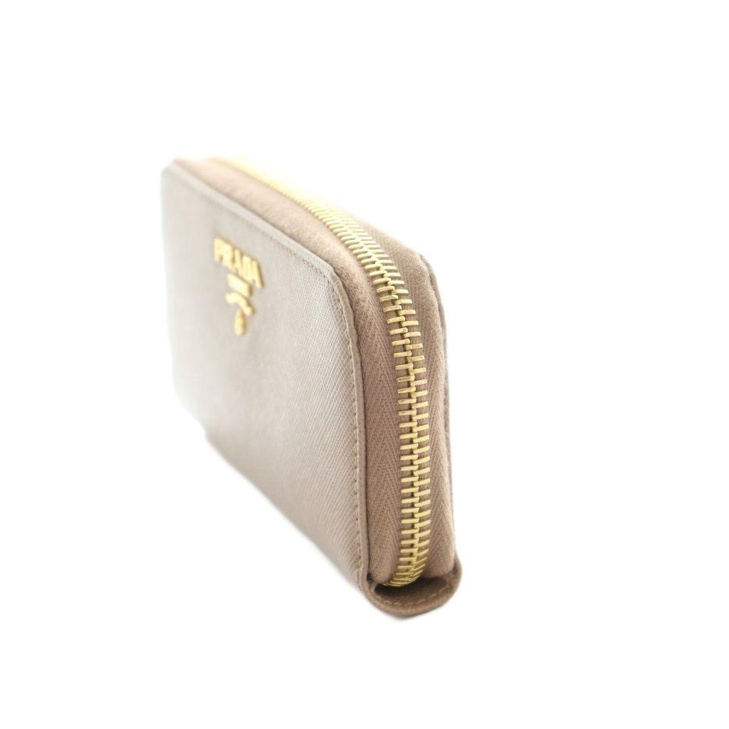Used Prada PRADA 6-ring key case, round zipper, leather, pink, 1PG604 /MI OS OH