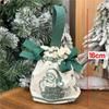 Christmas Canvas Drawstring Bag Christmas Candy Gift Packaging Bag Cartoon Handbag for Apple DIY New Year Xmas Home Party Supply