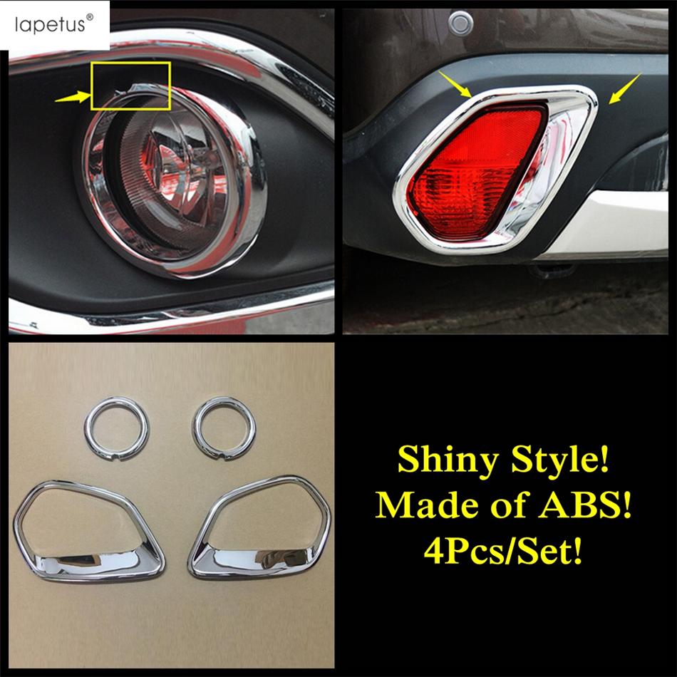Accessories For Mitsubishi Outlander 2015 -  Front Rear Fog Light Lamp Ring  Frame Molding Cover Trim ABS Chrome Decoration