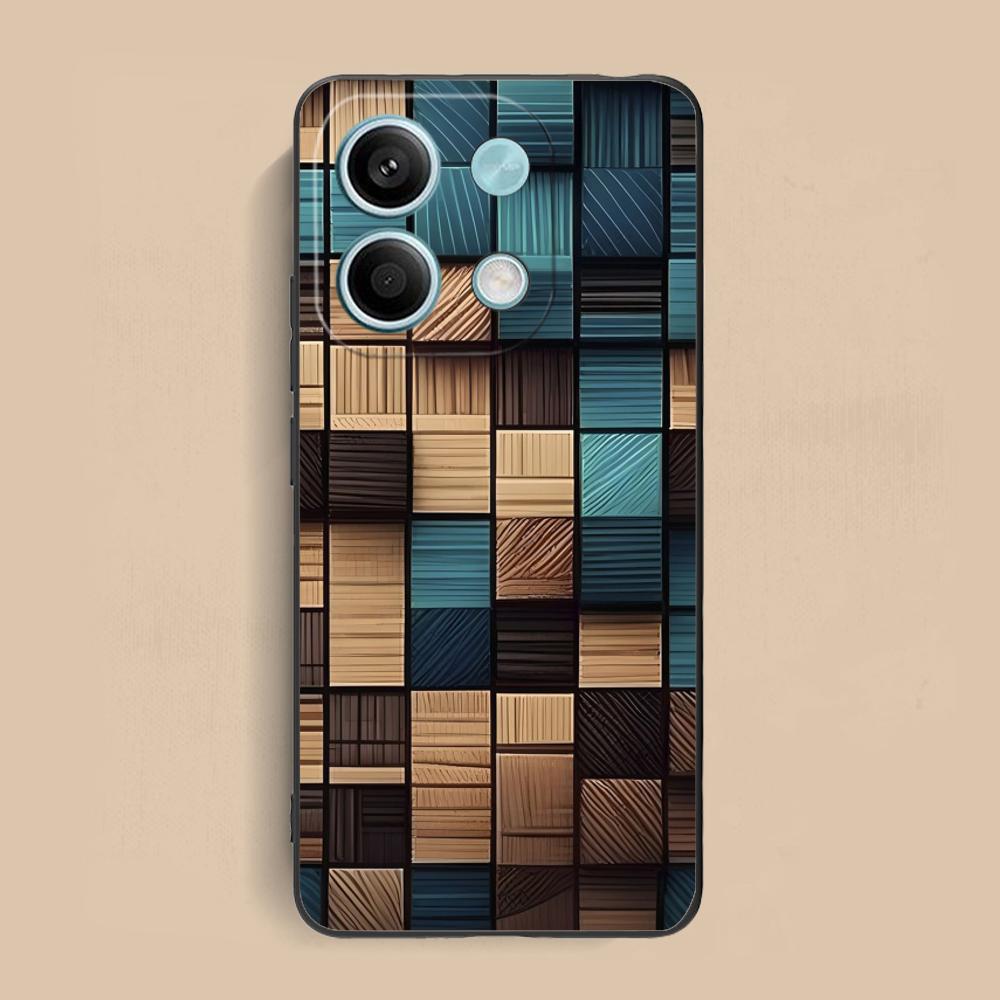 Wood Texture Mobile Cell Phone Case for Xiaomi Redmi Note 14 13 12 11 S Pro Plus 4G 5G Colorful Printing Cover Smartphone Luxury