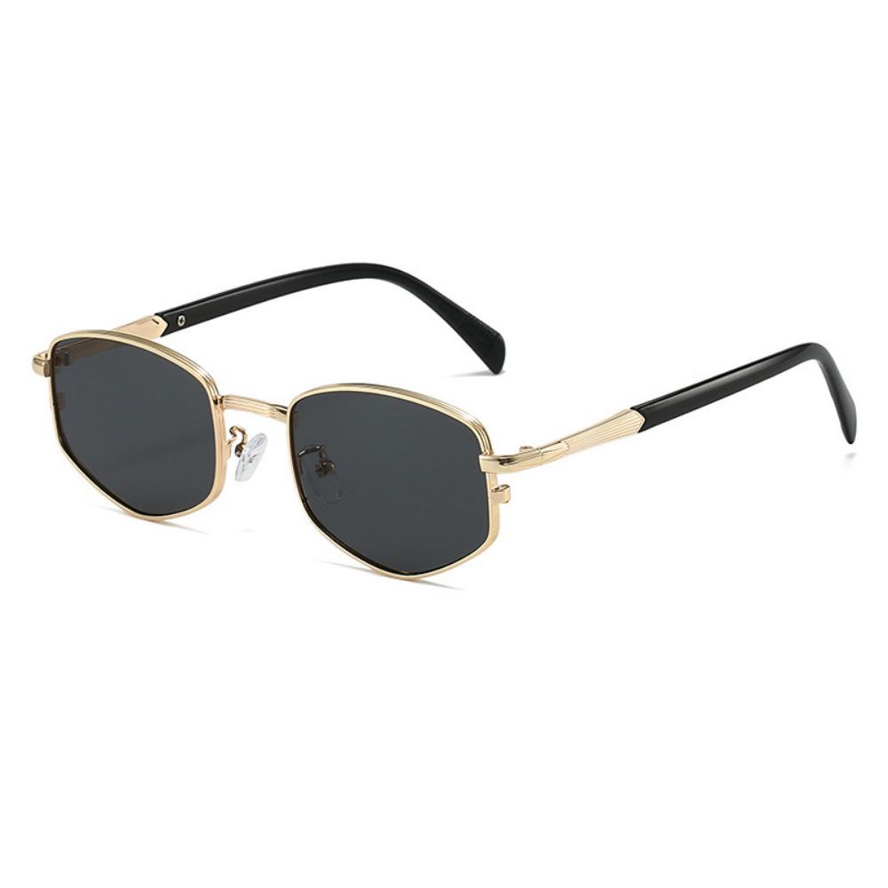 Retro Polygonal Square Metal Men'S Luxury Sunglasses Fashionable Gradient Tone Women'S Sunglasses