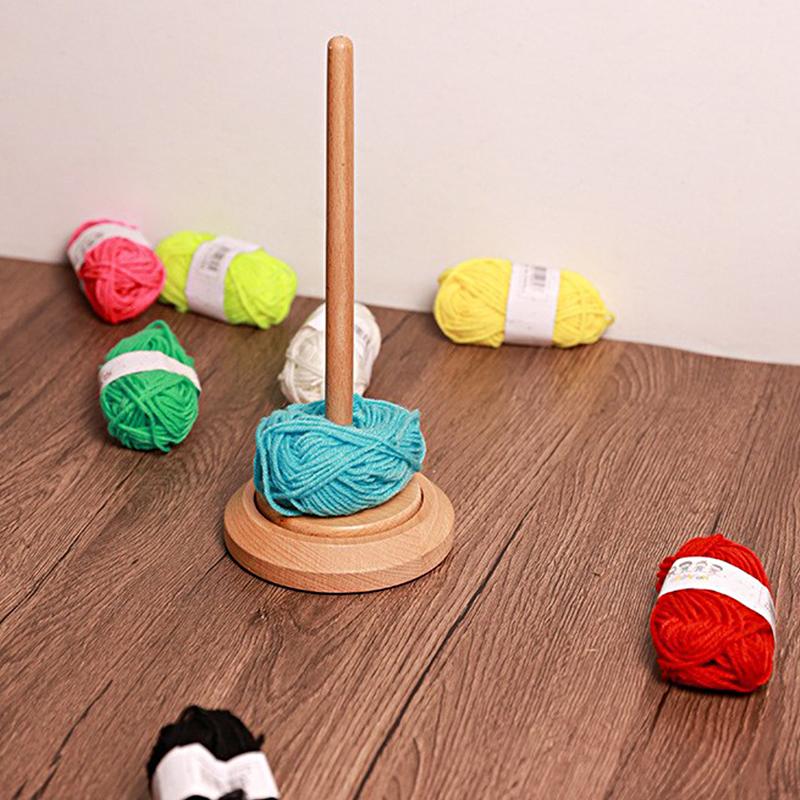 1PC Hochwertige Aufbewahrungswicklung aus Holz, langlebige Einzel-/Doppelspule, drehbare Spinnrolle, Strickwerkzeuge, Rollenhalter, Spender