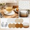 8 Piece Braided Cotton Coaster Set for Home Office Tabletop Protection Absorbent Round Coasters for Drinks Mugs Cups