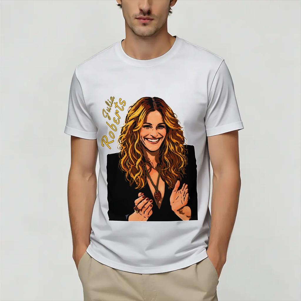Unisexs Julia Roberts T Shirts Pure Cotton Clothing Casual Short Sleeve O Neck Tee Shirt Plus Size TShirts