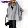 PEYWOW Giacche e cappotti con cappuccio a maniche lunghe, a tinta unita, casual, vintage da donna, autunno e inverno