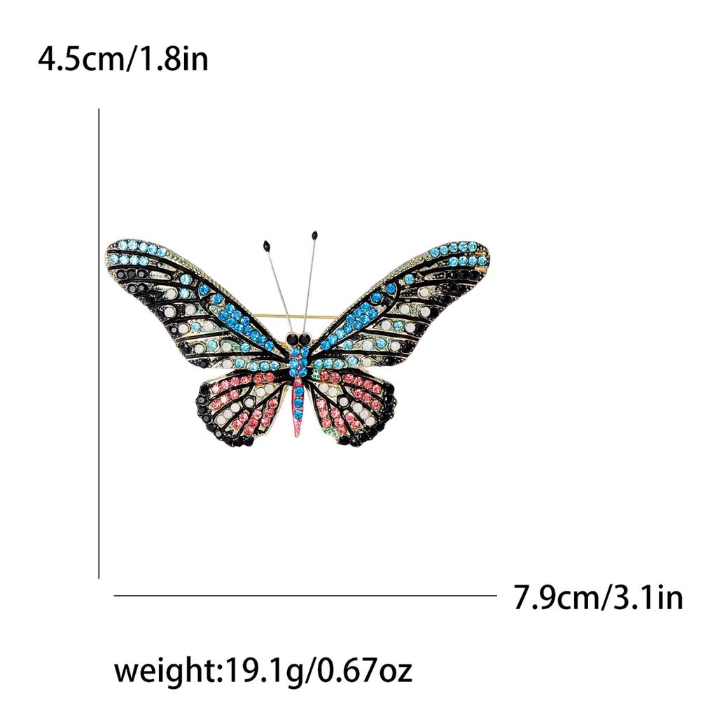 Rhinestone Butterfly Brooches for Women Unisex Enamel Insect Pins Banquet Party Backpack Gifts Jewelry Accessories