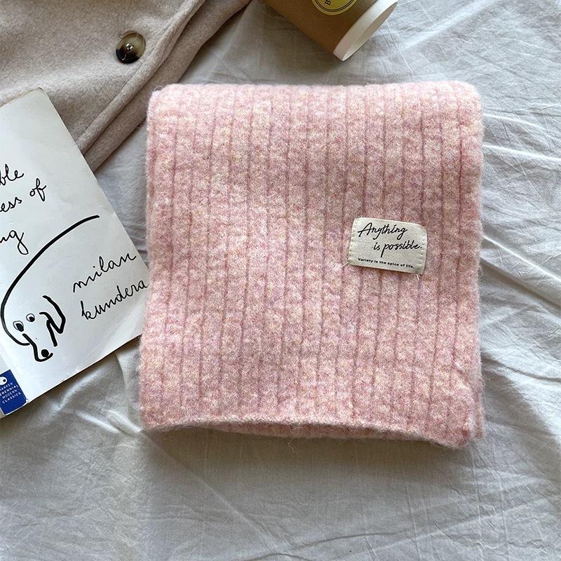 Korean Style Knitted Student Scarf Women's Wool Blended Wool Autumn and Winter Fashionable Warm Christmas Red Scarf for Men