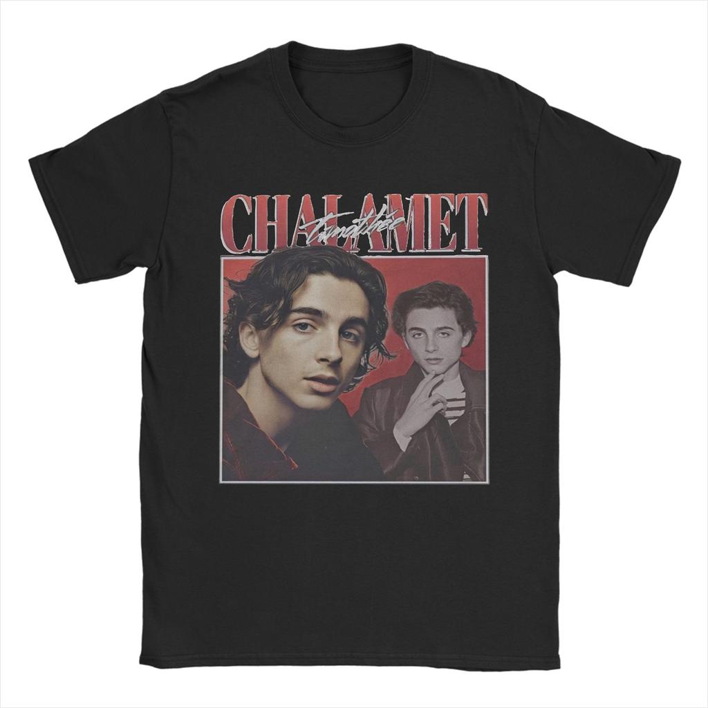 Vintage Timothee Chalamet TShirt Unisex O Neck Cotton T Shirts Short Sleeve Tee Shirt Gift Idea Clothes