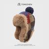 Colorful Checkered, Fleece-lined, and Thickened Knitted Lei Feng Hat, a Large-sized Hat That Keeps You Warm and Protects Your Ears