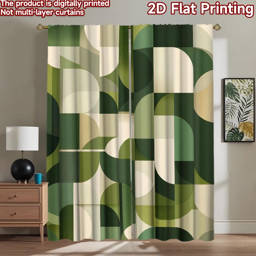 2D flat Photography Backdrop Tapestry Geometric Green Shapes 100% Polyester Anniversary for Suitable for indoor celebrations
