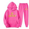 Hot-selling Fleece Pullover Hoodie Sweatpants Set Men and Women Youth Fashion Casual Letter Printing 2-piece Set