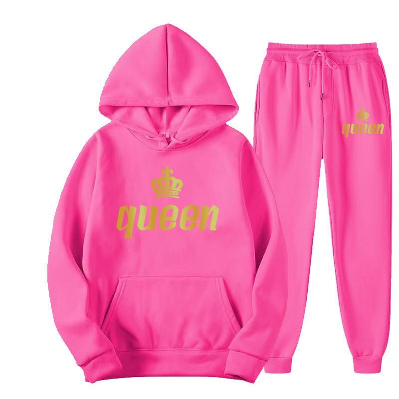 Hot-selling Fleece Pullover Hoodie Sweatpants Set Men and Women Youth Fashion Casual Letter Printing 2-piece Set