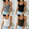 Damen Geripptes Tanktop Ärmelloses Cami Weste Premium Komfort Basic Bluse Freizeitkleidung