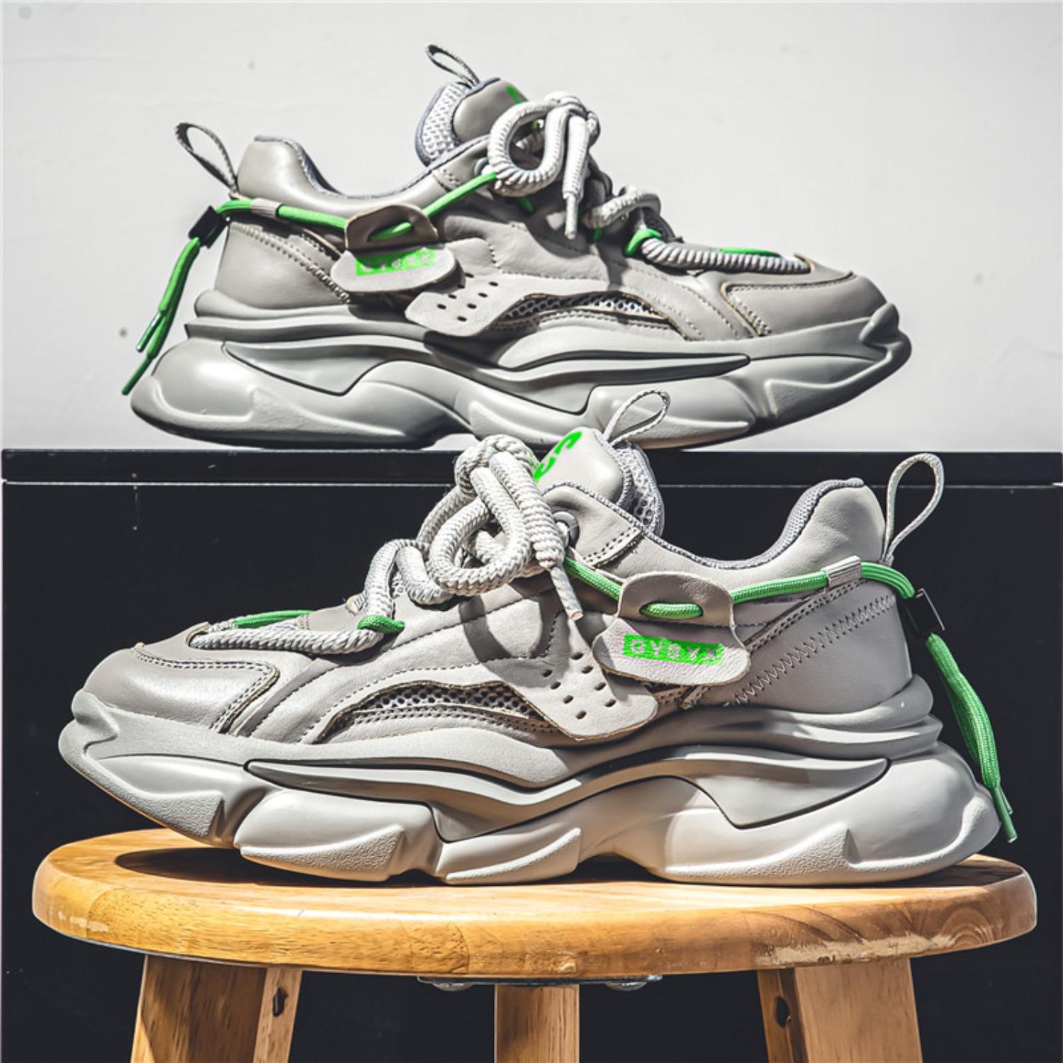 

Spring new men s casual shoes thick sole mesh breathable youth student shoes dad shoes workwear sports fashionable shoes 39 серый