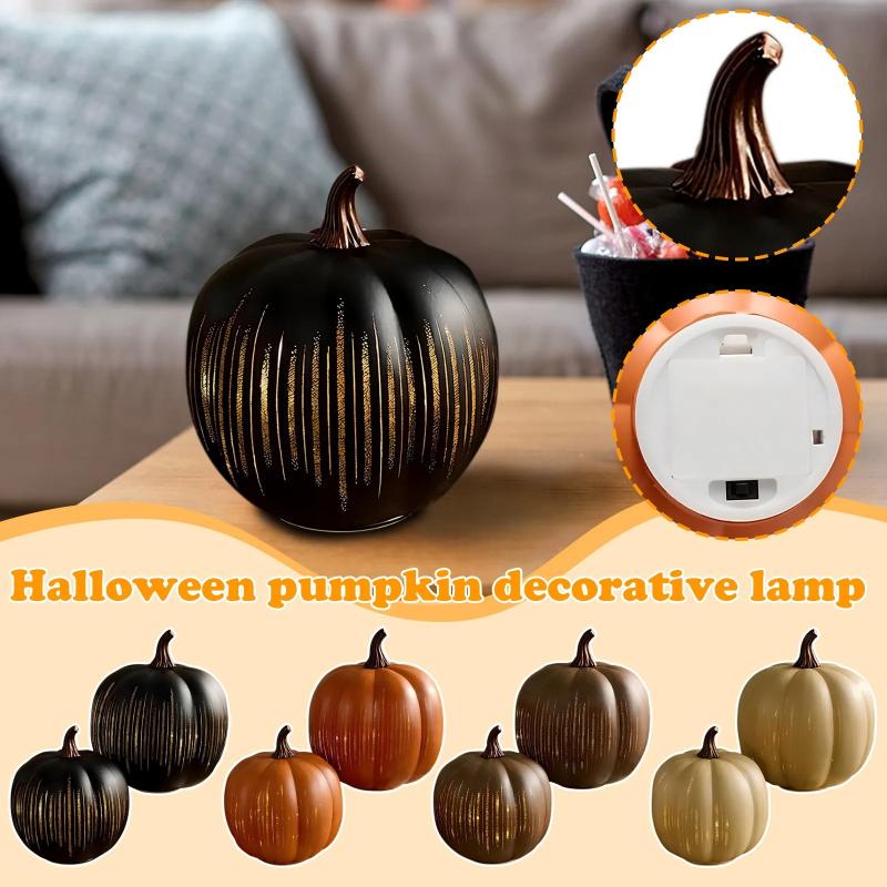 Twinkle Led Light Pumpkins With Timer Timer Lighted Sparkling Starry Night Glass Pumpkin For Home Bedroom Bathroom Hallway