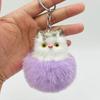Fluffy Fur Kitty For Women Plush Pompom Ball Cat On Bag Car Trinket Jewelry Wedding Party Kids Gift Bag Charm