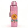 1PC Blessed Mom Sunflower Letter 750ml Color Plastic Sports Water Bottle Leakproof Flip Straw Lid For Sports Office Home Use