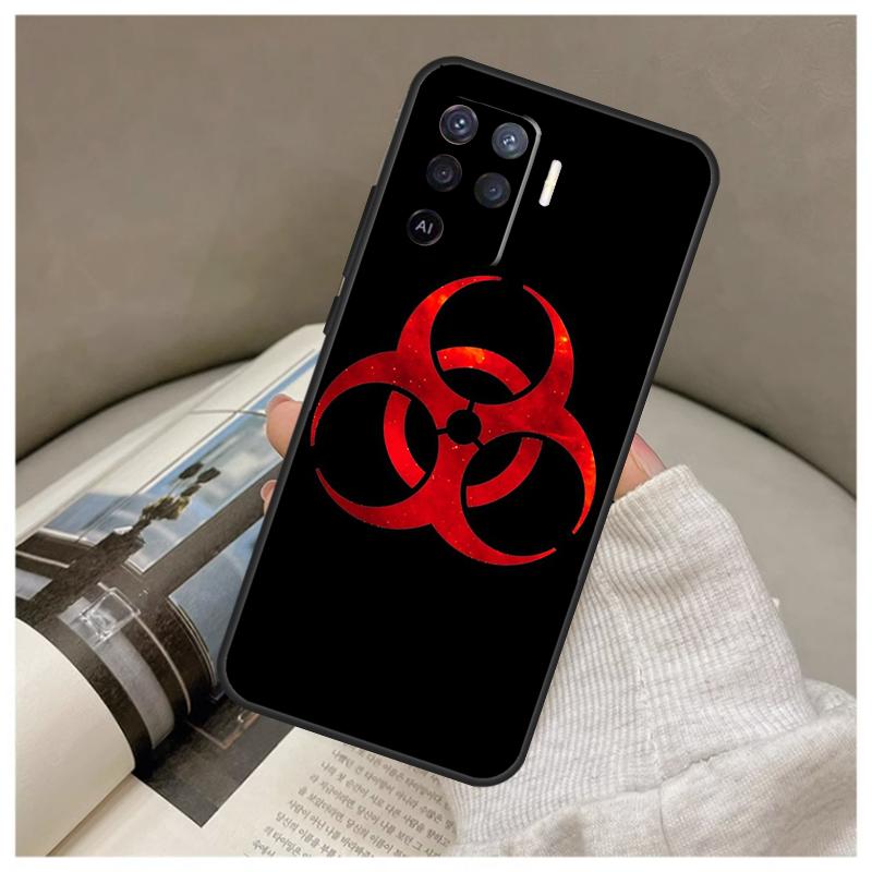 Biohazard Symbol Logo Case For Oppo A74 A94 A54 A18 A38 A58 A78 A98 A80 A60 A40 A96 A76 A16 A15 A17 A57 A77 A5 Pro