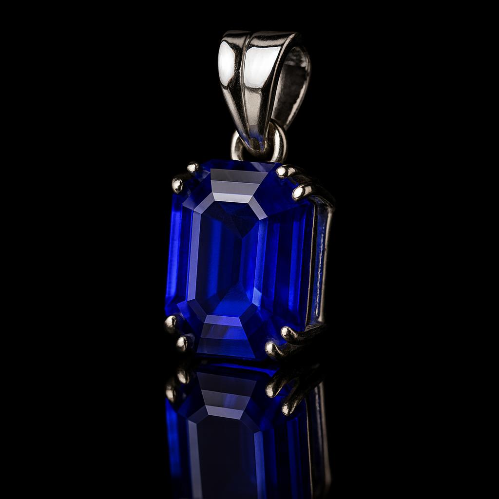Natural Blue Tanzanite 31 ct 925 Sterling Silver Emerald Pendant Gemstone Jewelry Gift