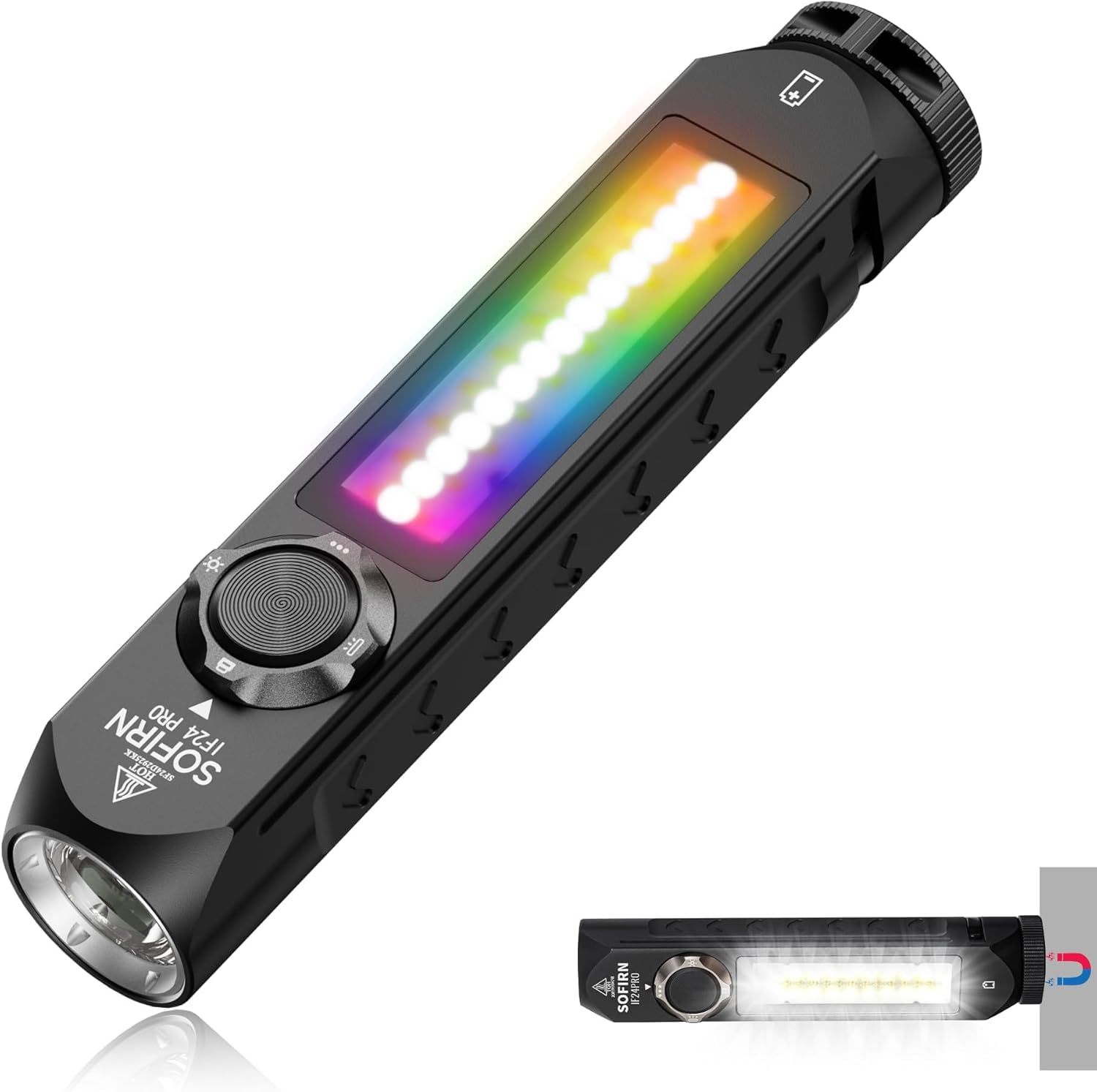 

Sofirn IF24Pro 1800 RGB Диммируемый и Сверхяркий Фонарик с Красным Светом и Магнитным креплением для Аварий и Осмотра, Высокая Яркость