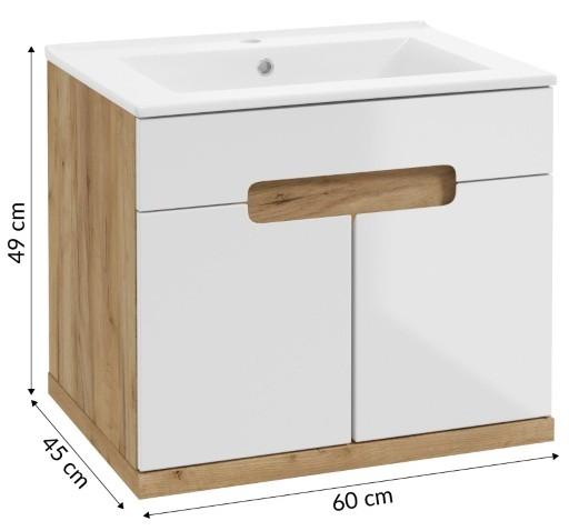 Floating Bathroom Cabinet with Sink 60, Oak Craft, Ronda NEW