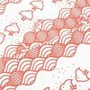 Somen Anbo Tenugui Towel - "Namima Chidori" (Waves and Plovers) - Peach - Hand-dyed 100% Cotton - Tokka - Made In Japan - 35cm X 100cm