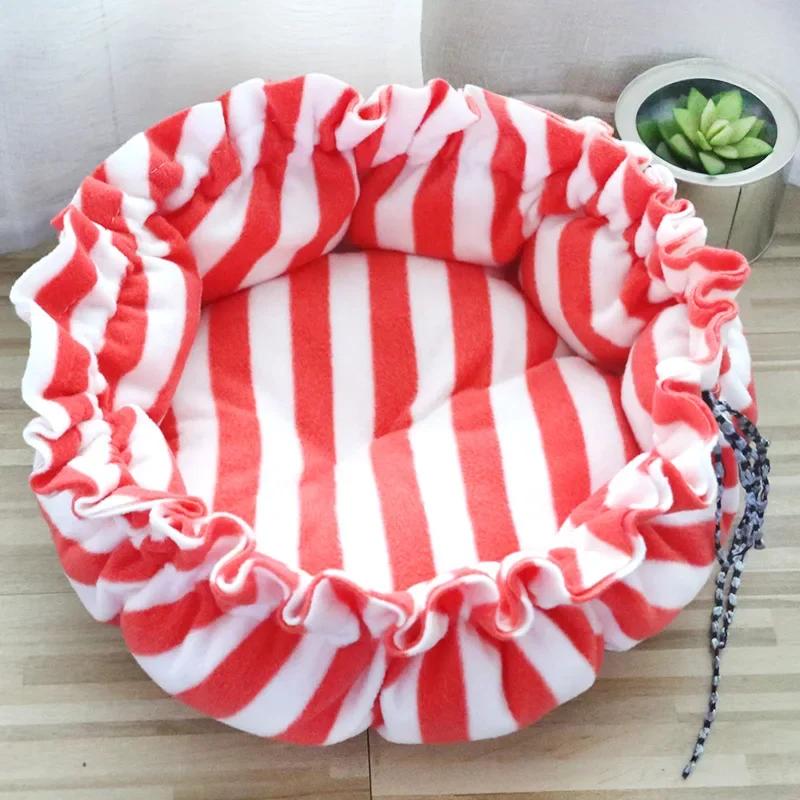Super Soft Warm  Adjustable Drawstring  Fluffy Dog Bed Cushion Pet Sleeping Basket for Cats Small Dog Pet Panier Pour Chien