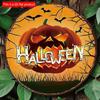 2d Flat 20*20cm, Halloween Home Decoration, Halloween Scary Pumpkin, Wooden Circular Decorative Logo, Creative Decorative Plaque, for Home, Kitchen