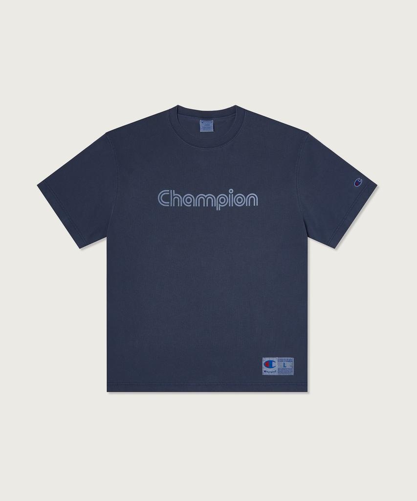 CHAMPION Track Logo Garment-Dyed T-Shirt 3 Colors