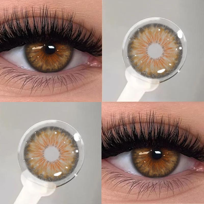 

Цветные контактные линзы Mill Creek 2 шт. Клеопатра зеленый/коричневый/серый 14.2 мм Годовые контактные линзы при близорукости с диоптриями (0-8.00) 0.00 коричневый