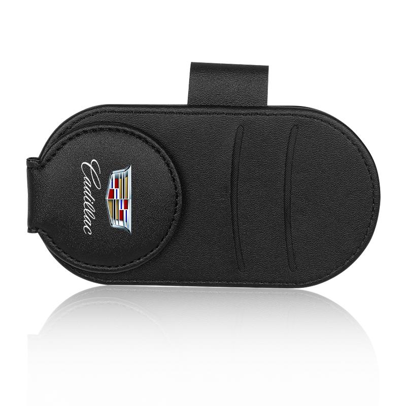 Car Styling Leather Car Sun Visor Glasses Case Holder Accessories For Cadillac CTS STS DTS SRX XLR ATX Escalade Seville Tiburon