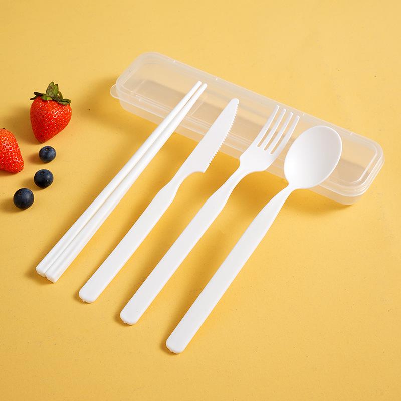 Cross-Border PP Tableware Set: Portable Knife, Fork, Spoon, Chopsticks - Custom Logo Available