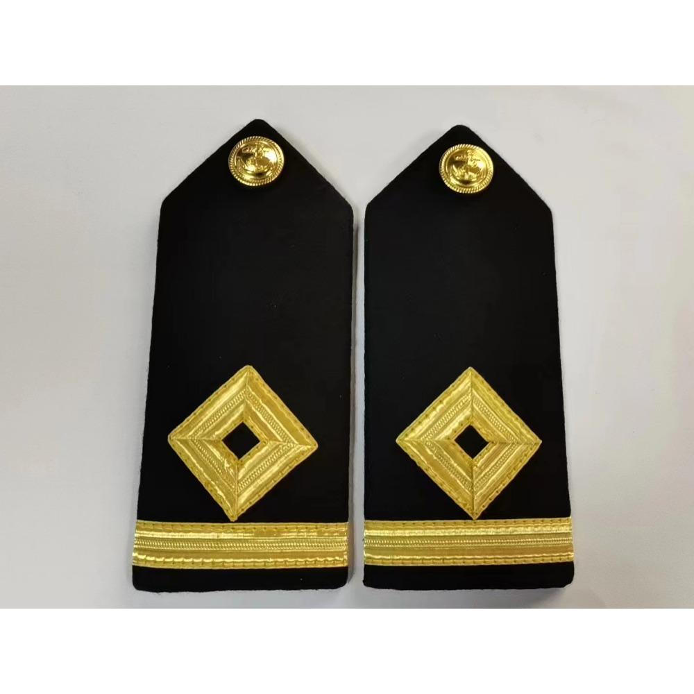 Indische Seide Seemann Kapitän Schulterstücke harte Schulterstücke Platte Goldseide bestickte Schulterstücke Anker Klingen Uniform Schulterstücke Luftfahrt Schulterstücke